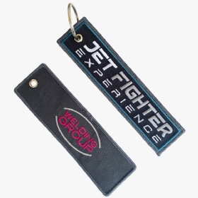 Custom made embroidered keychains/key tags