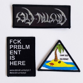 Printed patches with merrowed border