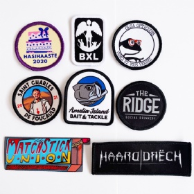 High Quality Factory Direct Printed patches with merrowed border