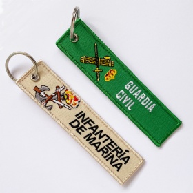 Custom made embroidered keychains/key tags